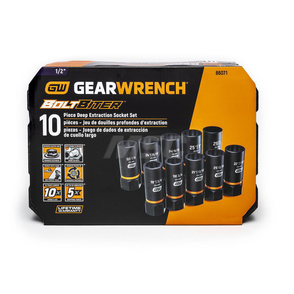 GEARWRENCH Extraction Socket 10 Pc MSC Direct