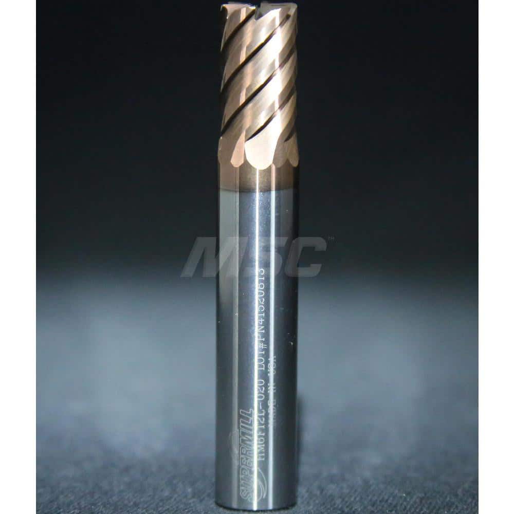 Supermill HM6F500MS Square End Mill: 1/2 Dia, 1-1/8 LOC, 1/2 Shank Dia, 3 OAL, 6 Flutes, Solid Carbide 