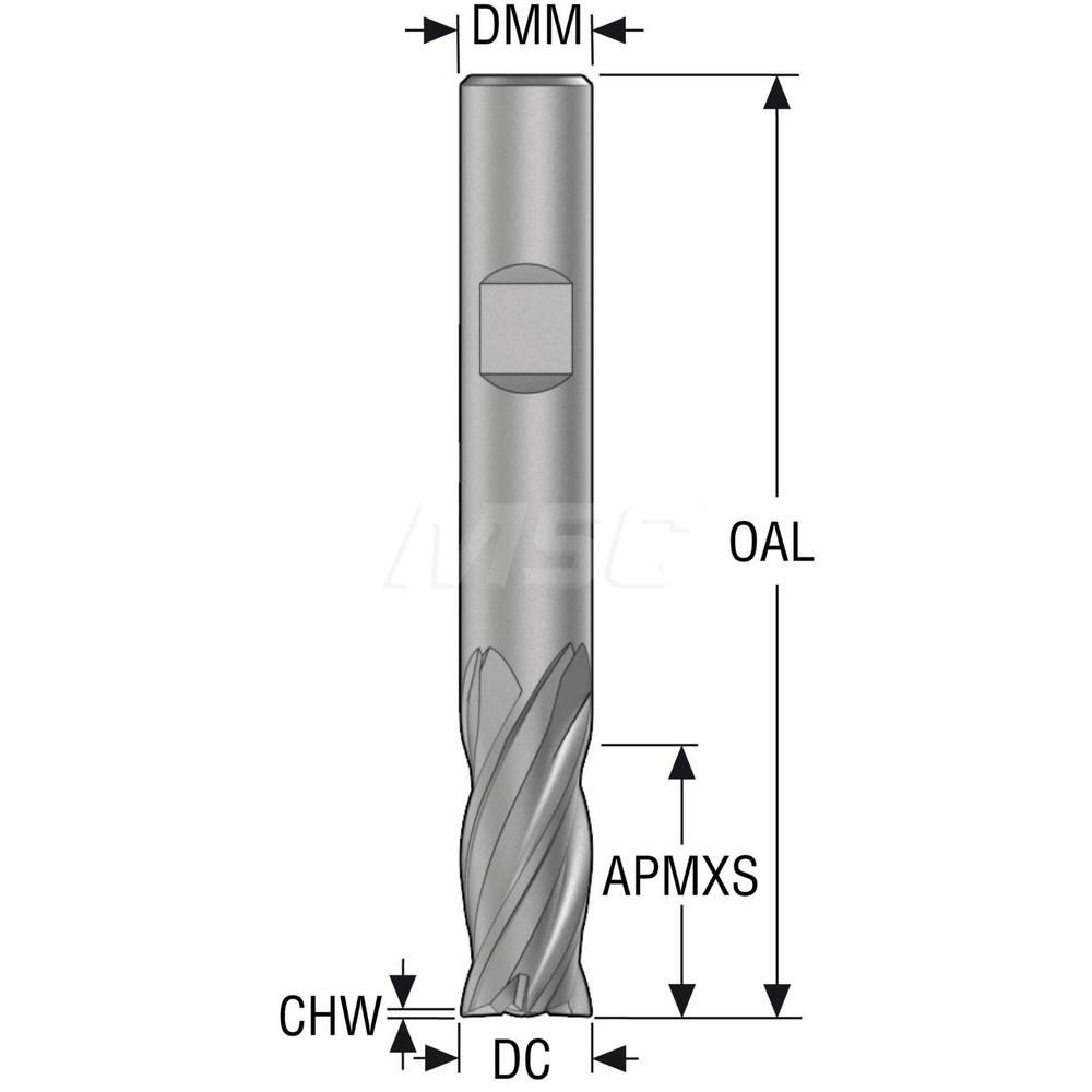Seco Corner Chamfer End Mill 20.00 mm Dia, 60.00 mm LOC, 4 Flute, Solid Carbide MSC