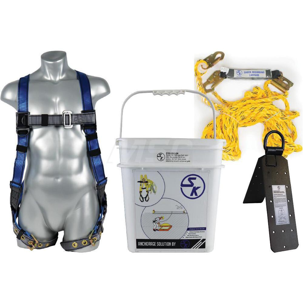Fall Protection Kits; Kit Type: Roofer's Kit ; Application: General Industry ; Color: White ; Harness Size: Universal ; Lanyard Length (Feet): 50