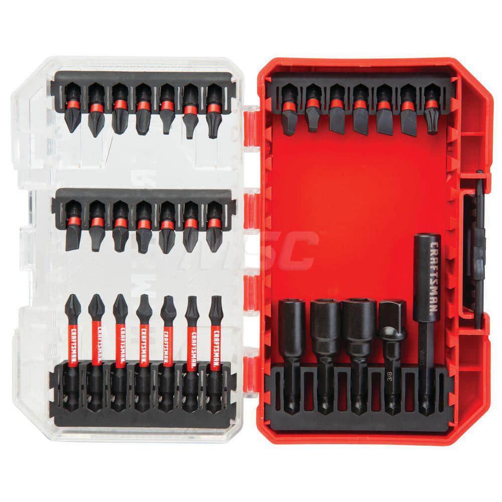 Power & Impact Screwdriver Bit Sets; Set Type: Driver Bit; Torx Size: T25; Fractional Slotted Size: 6-8;8-10;10-12; Material: Steel; Measurement Type: Inch; Style: Insert Bit; Shank Type: Hex; Includes: Magnetic Bit Tip Holder; Socket Adapter: 3/8-in