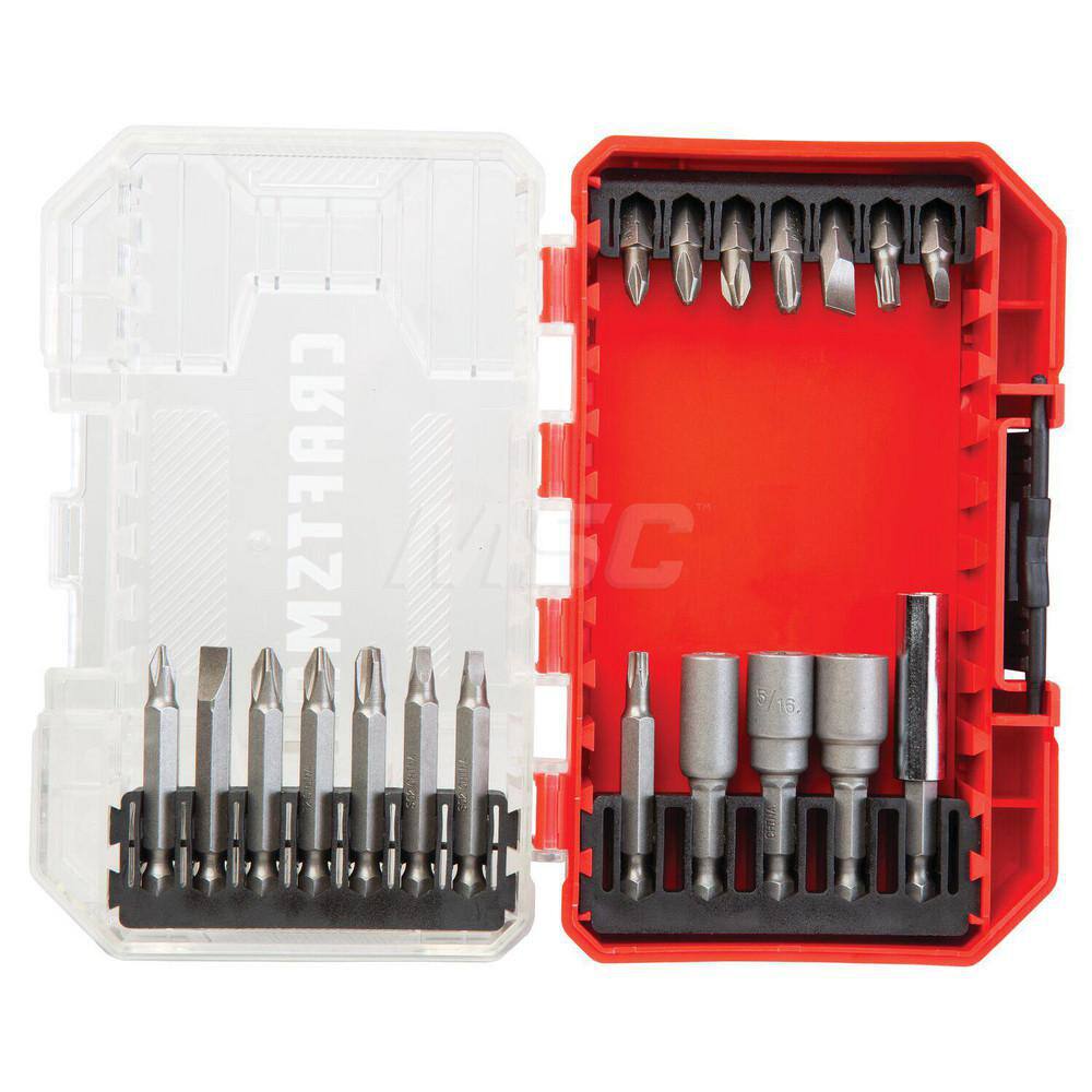 Power & Impact Screwdriver Bit Sets; Set Type: Driver Bit; Torx Size: T25; Fractional Slotted Size: 8-10; Material: Steel; Measurement Type: Inch; Style: Insert Bit; Includes: 1 Bit Tips: PH1 (1), PH2 (2), PH3 (1), SQ2 (1), SL 8-10 (1), T25 (1); Magnetic