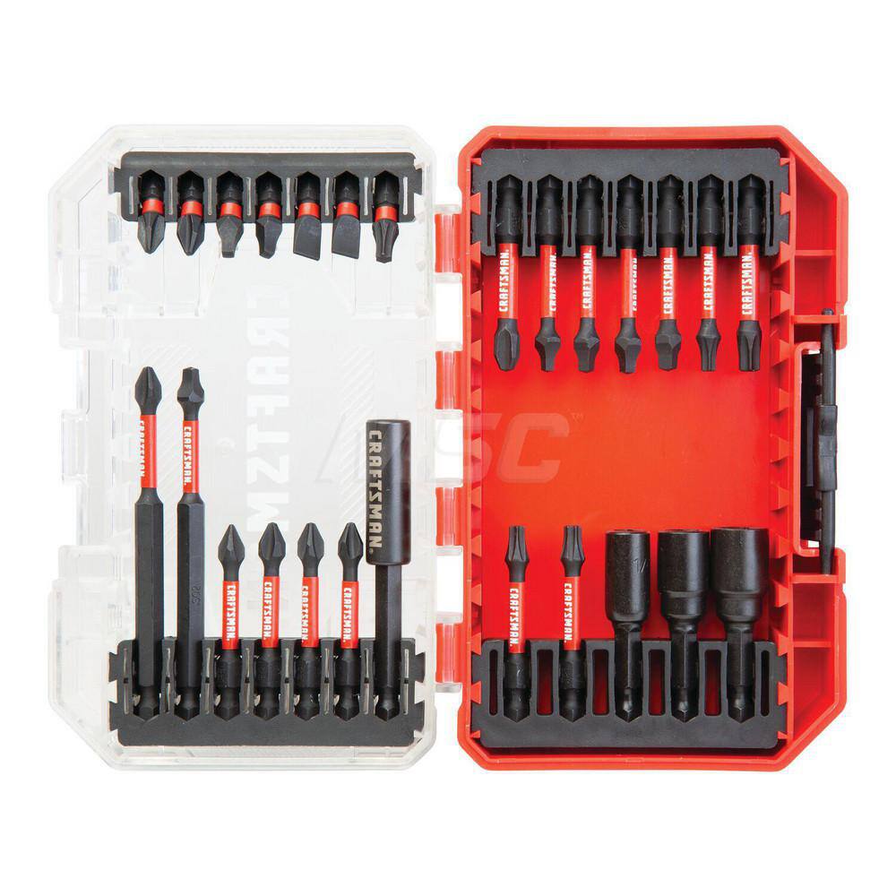 Power & Impact Screwdriver Bit Sets; Set Type: Driver Bit; Torx Size: T30; T20; T25; Fractional Slotted Size: 8-10; Material: Steel; Measurement Type: Inch; Style: Insert Bit; Shank Type: Hex; Includes: 1-in. Bit Tips: PH2 (2), SQ2 (2), SL 8-10 (2), T25 (