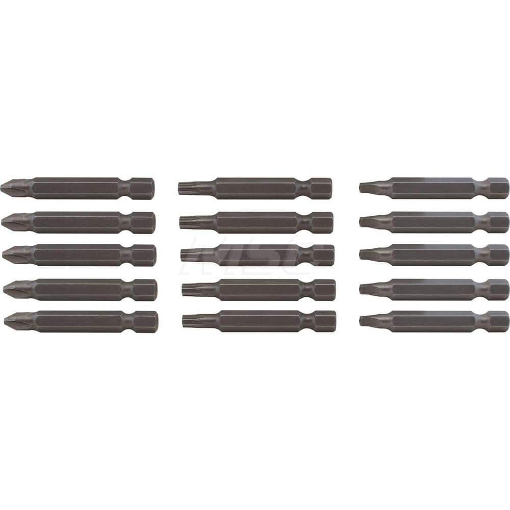 Power & Impact Screwdriver Bit Sets; Set Type: Driver Bit ; Bit Type: Bit Set ; Point Type: Phillips; Square; Torx ; Drive Size: 1/4 ; Overall Length (mm): 2.00 ; Overall Length (Inch): 2
