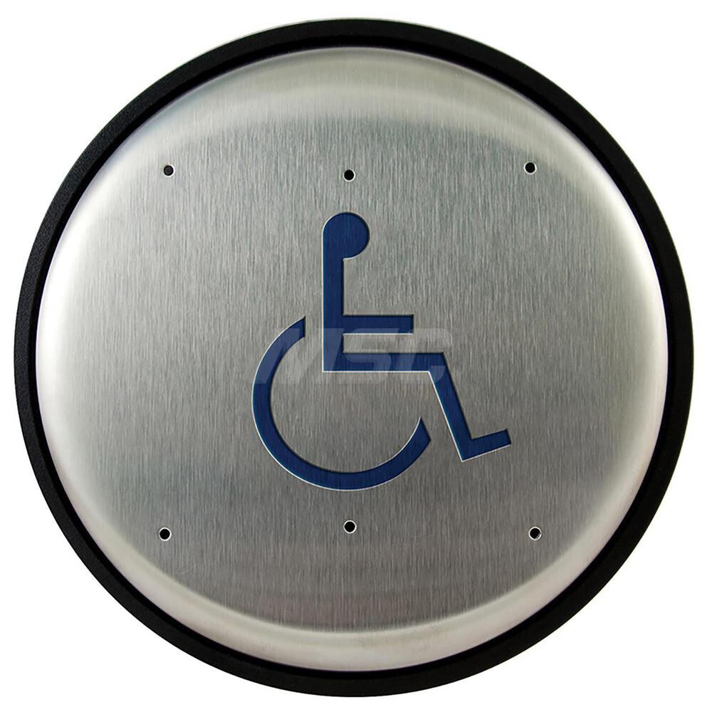 Push Plates; Material: Stainless Steel ; Width (Inch): 6 ; Overall Length (Inch): 6.00 ; Finish/Coating: Stainless Steel ; Shape: Round ; Plate Thickness: 0.1250