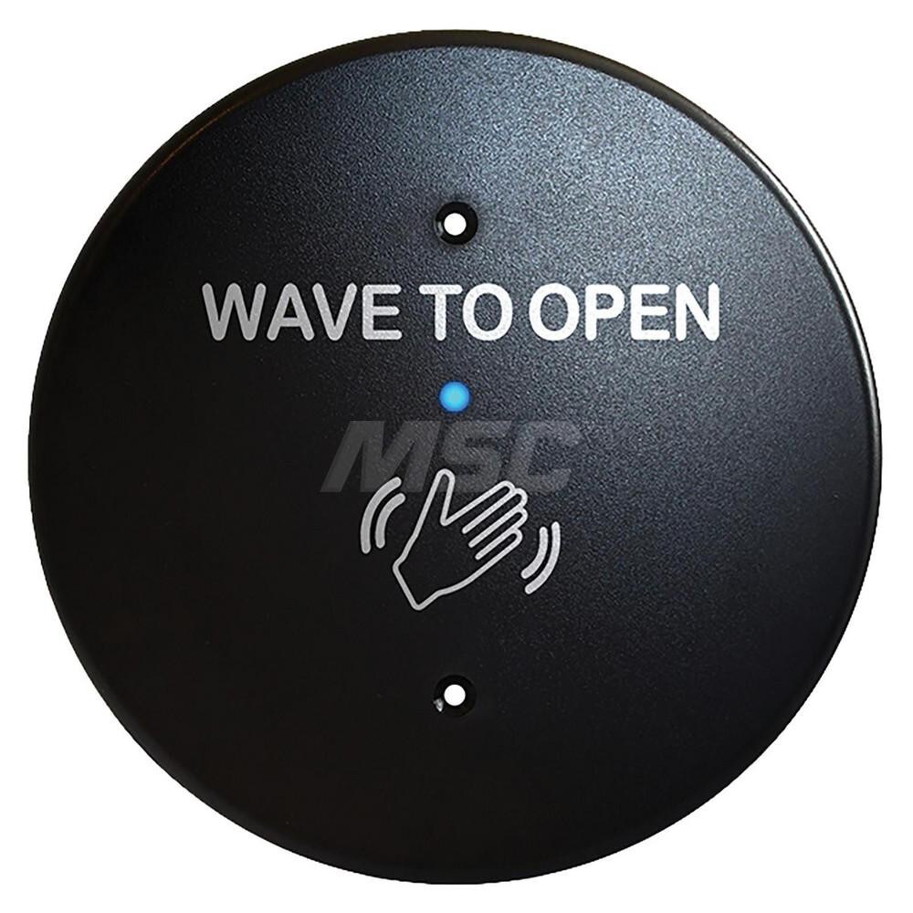 Push Plates; Material: Polycarbonate ; Width (Inch): 6 ; Overall Length (Inch): 6.00 ; Finish/Coating: Black ; Shape: Round ; Plate Thickness: 0.2500