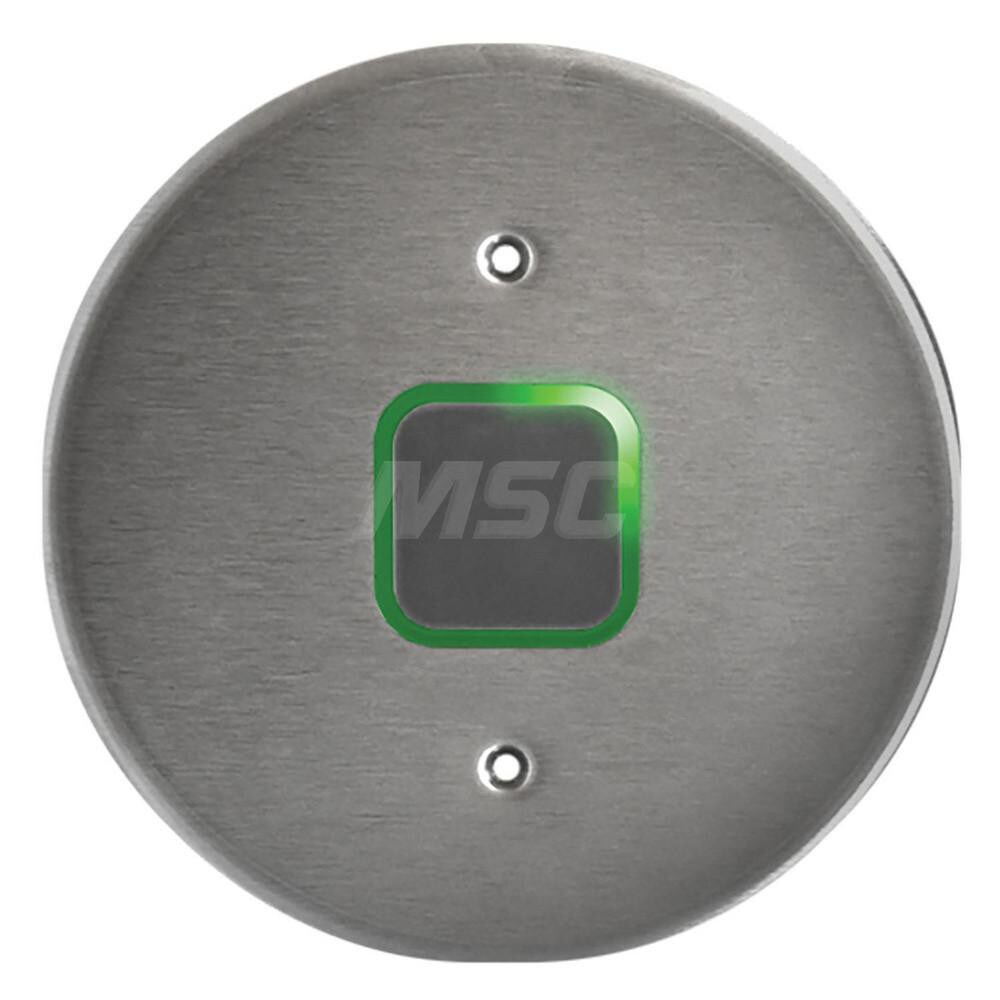 Push Plates; Material: Stainless Steel ; Width (Inch): 6 ; Overall Length (Inch): 6.00 ; Finish/Coating: Stainless Steel ; Shape: Round ; Plate Thickness: 0.1875