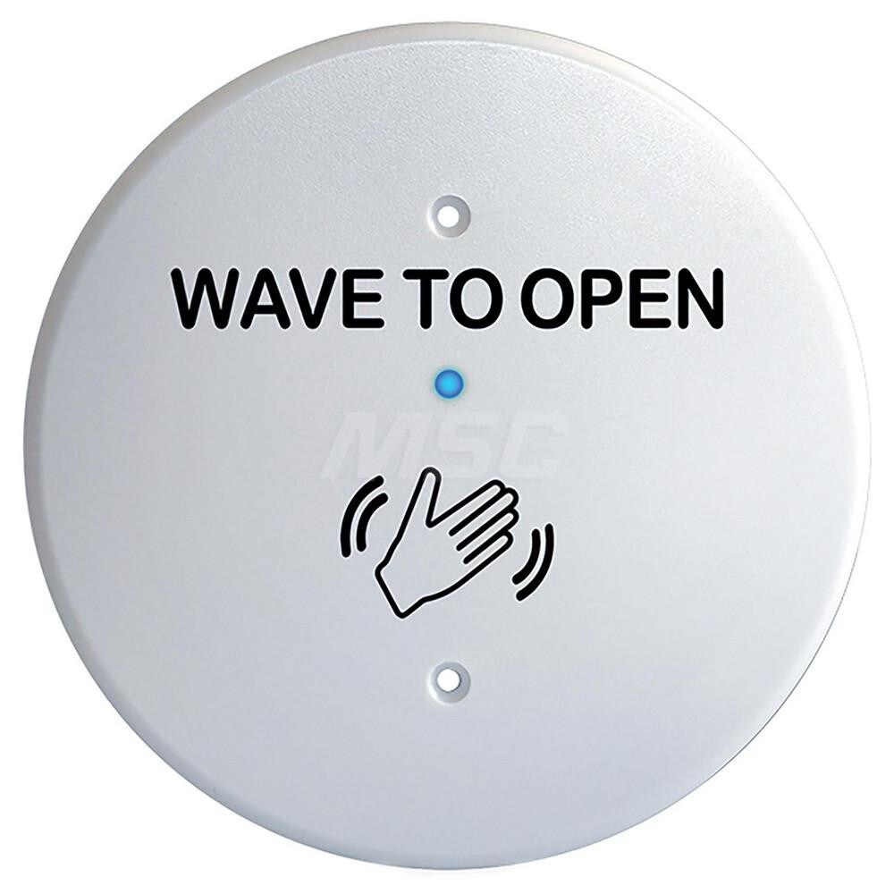 Push Plates; Material: Polycarbonate ; Width (Inch): 6 ; Overall Length (Inch): 6.00 ; Finish/Coating: White ; Shape: Round ; Plate Thickness: 0.2500