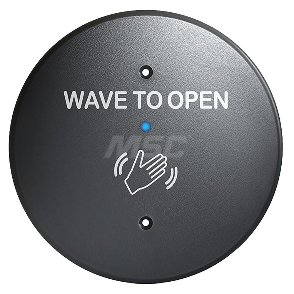 Push Plates; Material: Polycarbonate ; Width (Inch): 6 ; Overall Length (Inch): 6.00 ; Finish/Coating: Gray ; Shape: Round ; Plate Thickness: 0.2500