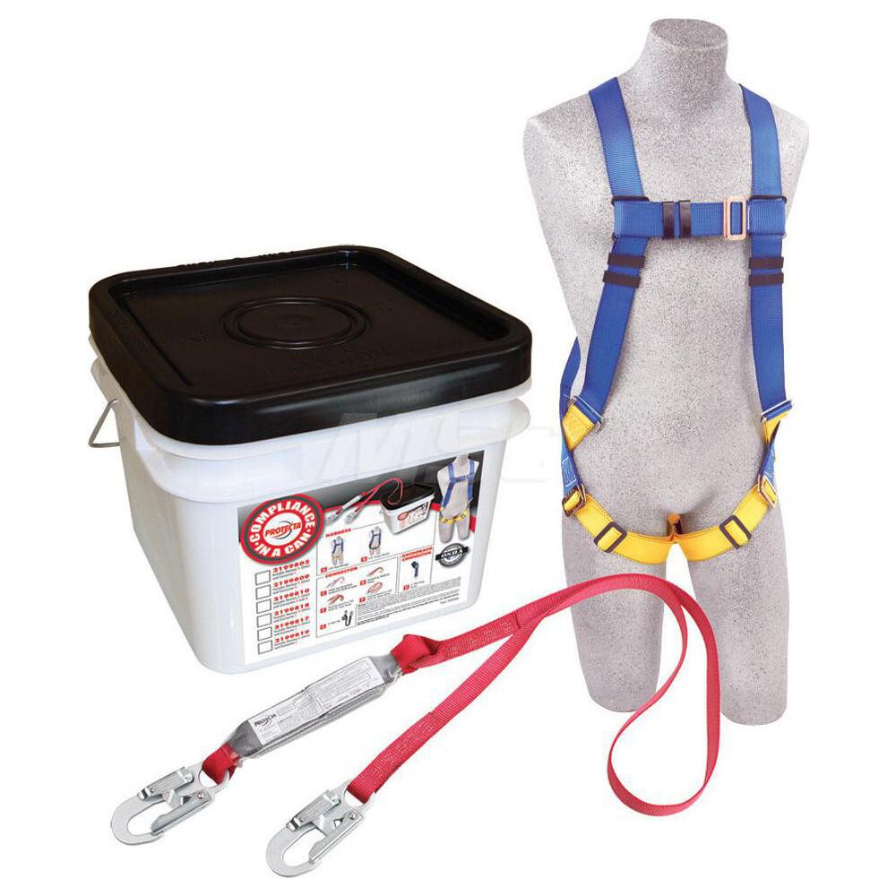 Fall Protection Kits; Kit Type: Roofer's Kit ; Application: General Industry ; Color: Blue ; Harness Size: Universal ; Standards: OSHA ; Lanyard Length (Feet): 6ft