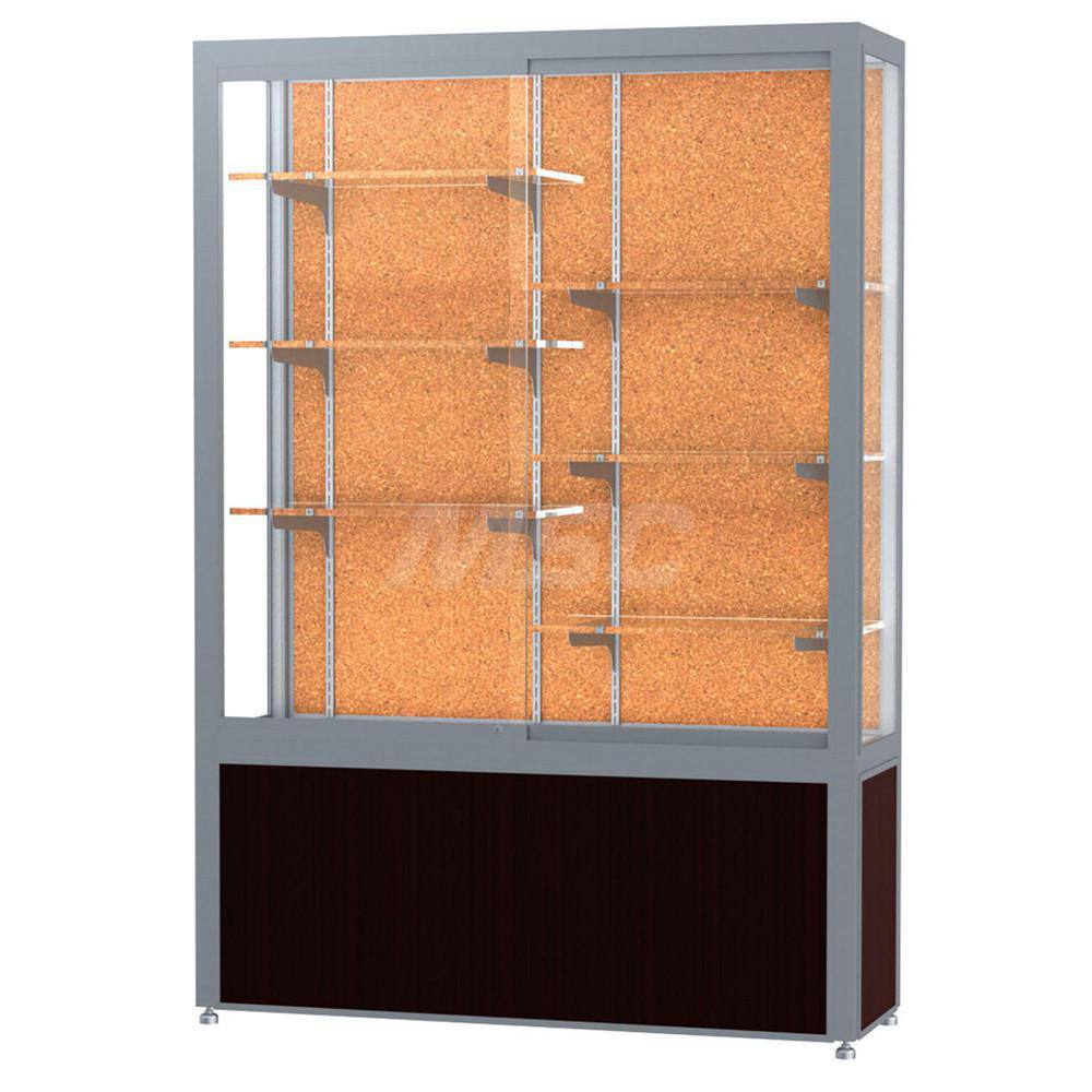 Bookcases; Color: Walnut ; Number of Shelves: 6; 6 ; Width (Decimal Inch): 48.0000 ; Depth (Inch): 16 ; Material: Anodized Aluminum/Vinyl; Anodized Aluminum/Vinyl