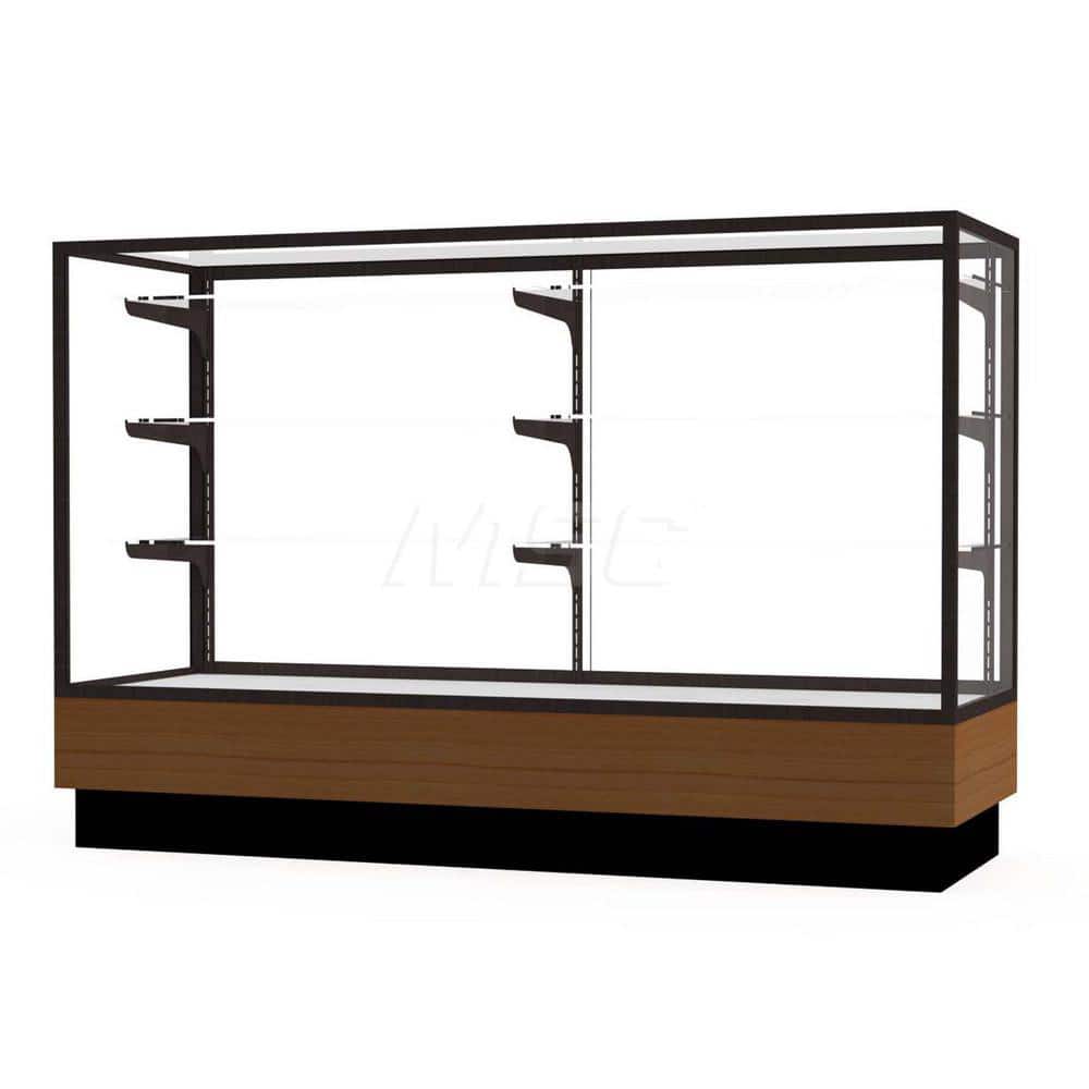 Bookcases; Color: Light Oak ; Number of Shelves: 3; 3 ; Width (Decimal Inch): 60.0000 ; Depth (Inch): 20 ; Material: Anodized Aluminum/Vinyl; Anodized Aluminum/Vinyl