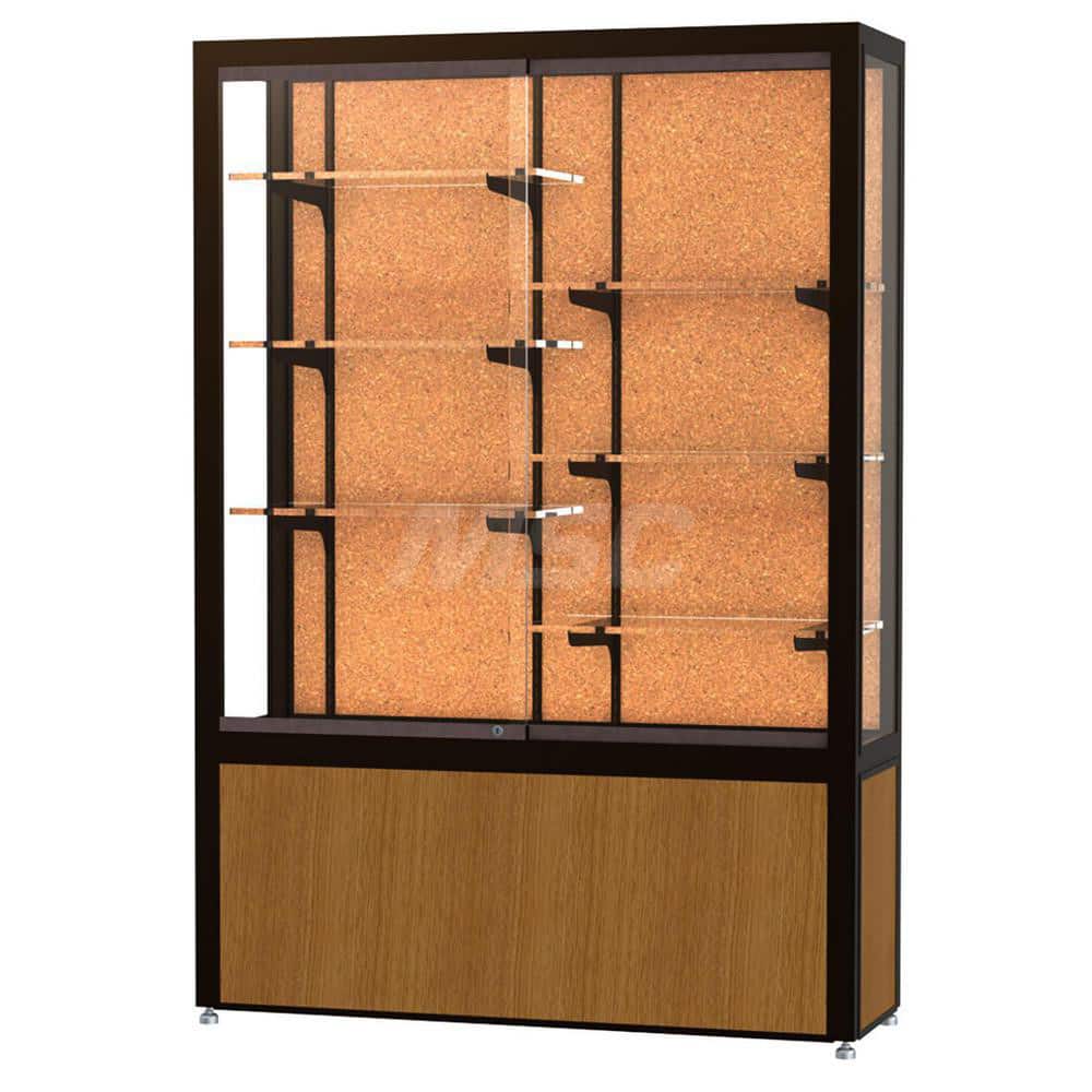 Bookcases; Color: Light Oak ; Number of Shelves: 6; 6 ; Width (Decimal Inch): 48.0000 ; Depth (Inch): 16 ; Material: Anodized Aluminum/Vinyl; Anodized Aluminum/Vinyl