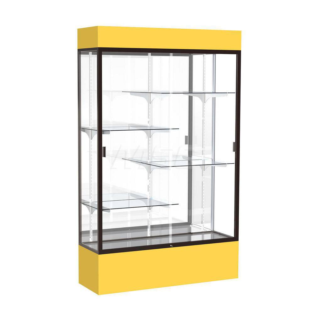Bookcases; Color: Goldenrod ; Number of Shelves: 4; 4 ; Width (Decimal Inch): 48.0000 ; Depth (Inch): 16 ; Material: Anodized Aluminum/Laminate; Anodized Aluminum/Laminate