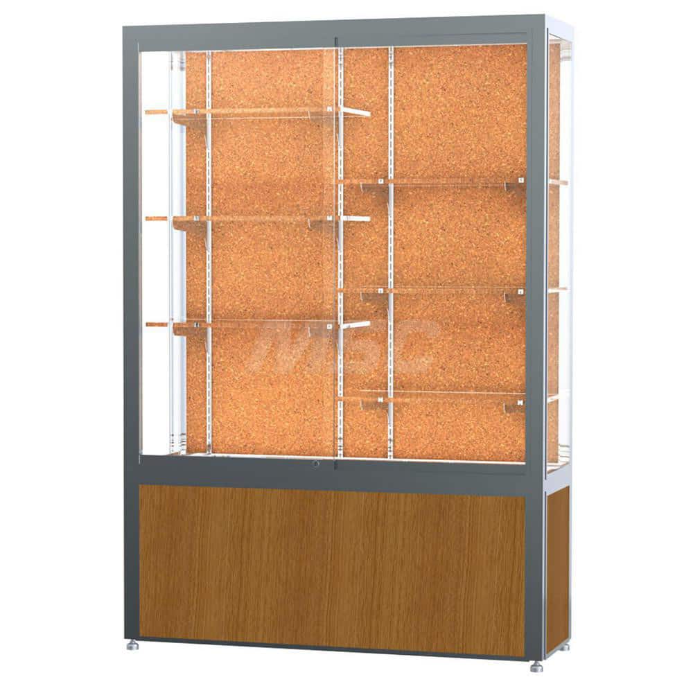 Bookcases; Color: Light Oak ; Number of Shelves: 6; 6 ; Width (Decimal Inch): 48.0000 ; Depth (Inch): 16 ; Material: Anodized Aluminum/Vinyl; Anodized Aluminum/Vinyl
