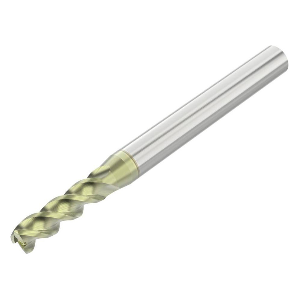 Corner Radius End Mill: 5/32" Dia, 1/2" LOC, 0.0100" Radius, 3 Flute, Solid Carbide