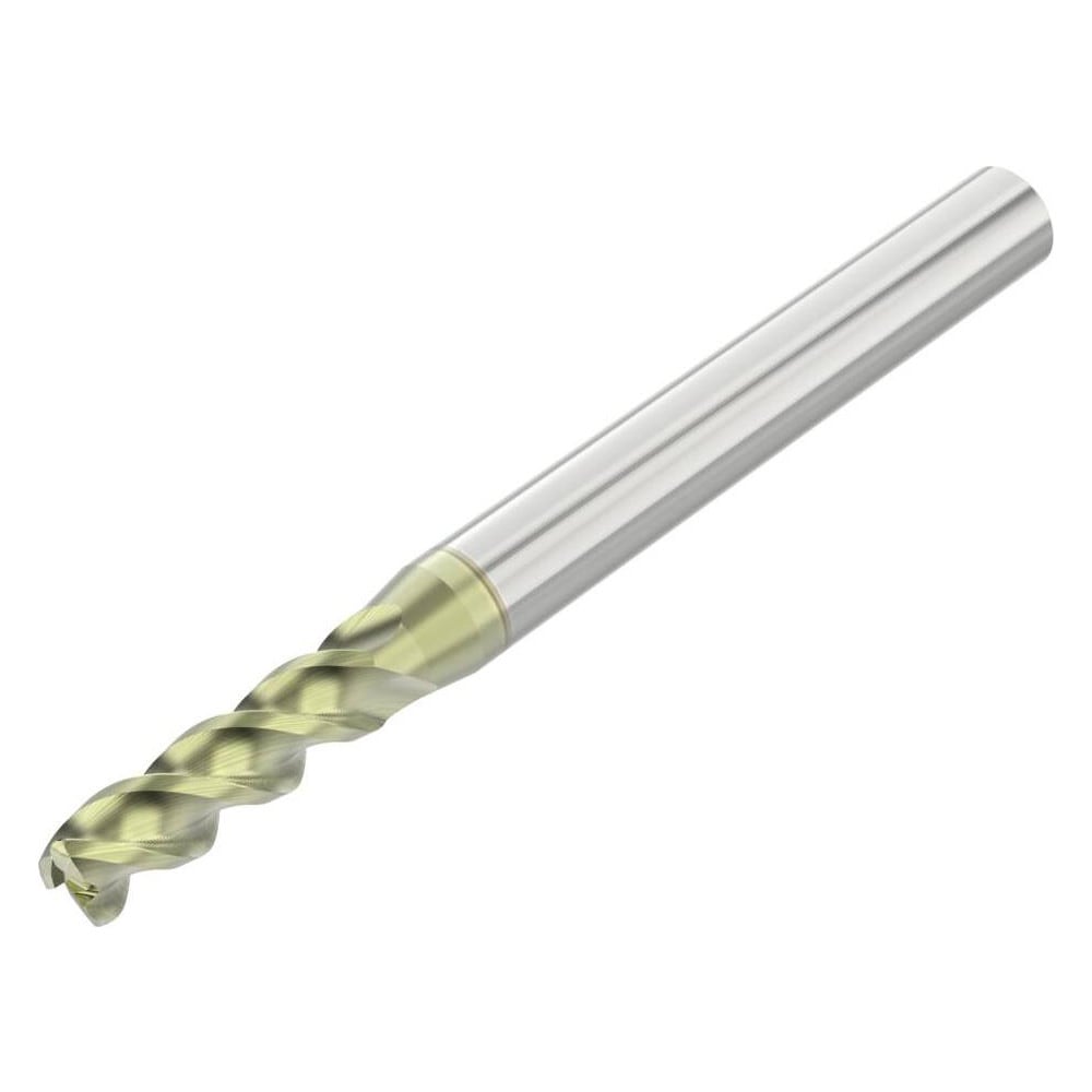 Corner Radius End Mill: 7/32" Dia, 3/4" LOC, 0.0100" Radius, 3 Flute, Solid Carbide