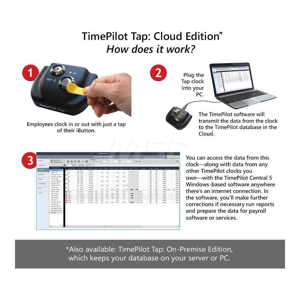 TimePilot TimePilot Tap Cloud Edition PocketSized BatteryPowered