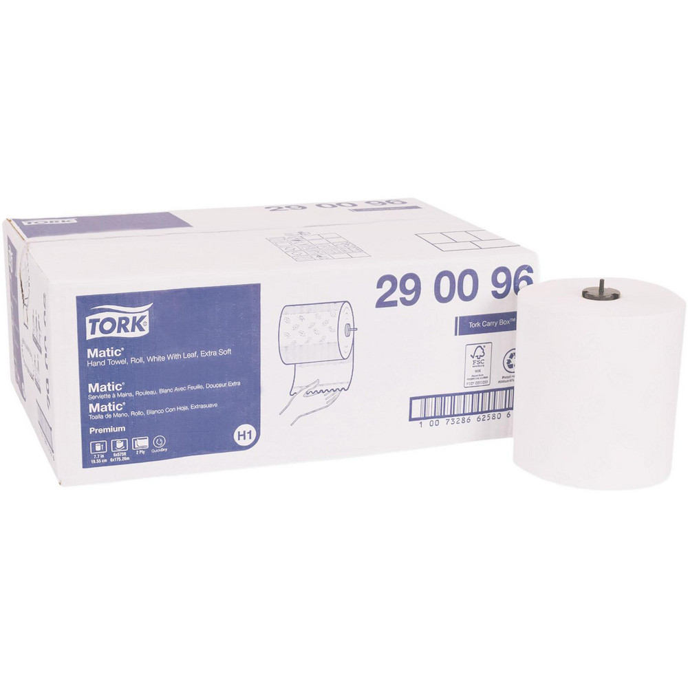 Paper Towels; Form: Hard Roll ; Container Type: Roll ; Recycled Fiber: Yes ; Color: White ; Roll per Case: 6 ; Fits Dispenser: Tork® H1 Matic® Towel Roll Dispensers - 5511202, 5511282, 461002, 461022, 461023, 5510202, 5510282