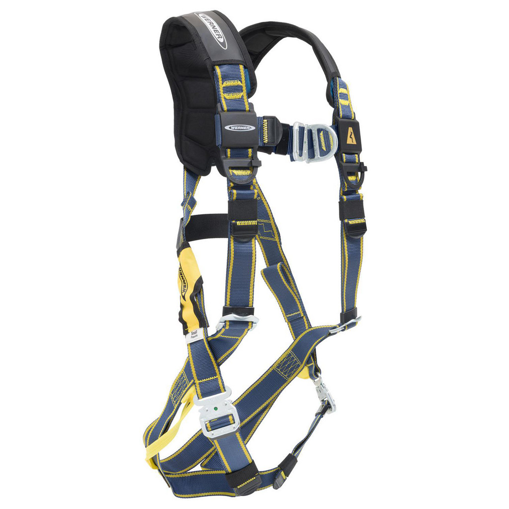 Werner Fall Protection Harness: 400.000 Lb, Back & Side D-Rings Style, Size X-Large, for Climbing | Part #H123004