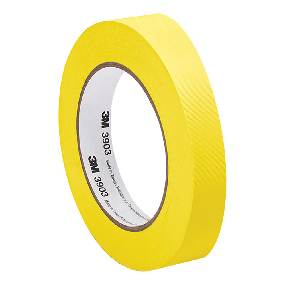 Duct Tape: 1/2" Wide, 50 yd Long, 6.3 mil Thick, Vinyl - Rubber Adhesive, 14 lb/in, Yellow