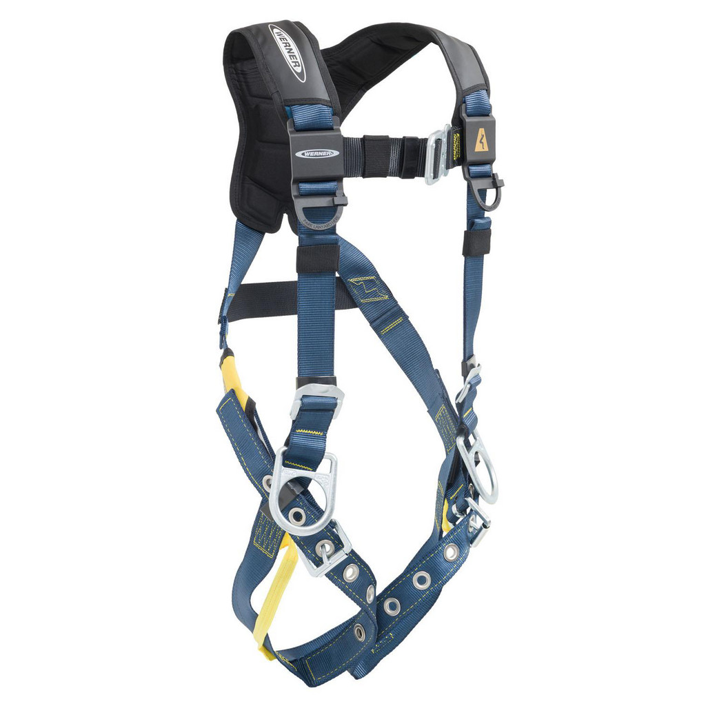 Werner Fall Protection Harness: 400.000 Lb, Back & Side D-Rings Style, Size X-Large, for Positioning | Part #H332004XQP