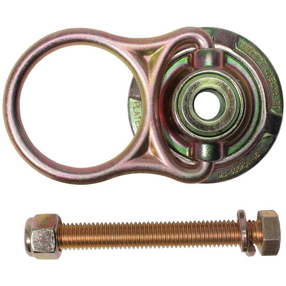 Anchors, Grips & Straps; Product Type: Swivel Anchor ; Material: Steel ; Connection Opening Size: 2.2500in ; Color: Gold ; Connection Type: Swivel D-Ring ; Standards: ANSI Z359.18; OSHA 1910; OSHA 1926