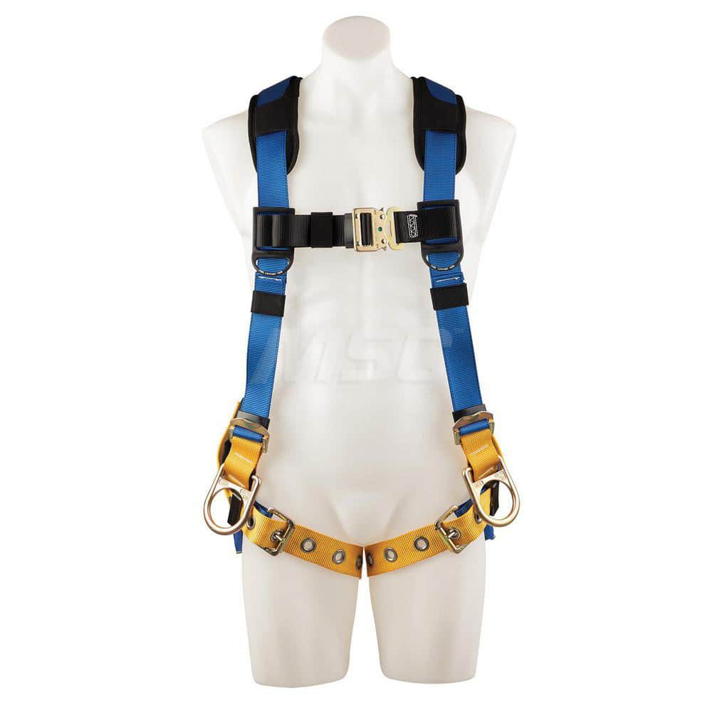 Fall Protection Harnesses: 400 Lb, Back and Side D-Rings Style, Size X-Large, For Positioning, Back & Hips