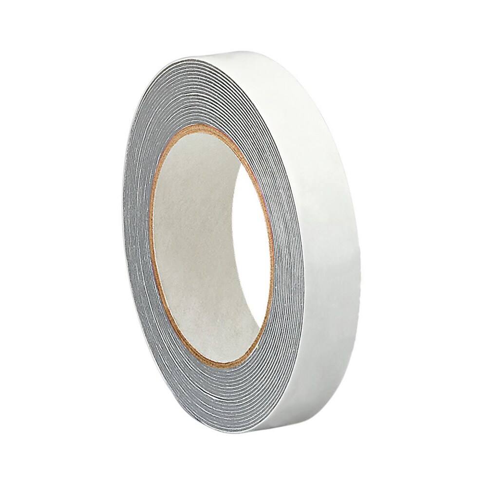 Gray Double-Sided Foam Tape: 1" Wide, 36 yd Long, 45 mil Thick, Acrylic Adhesive