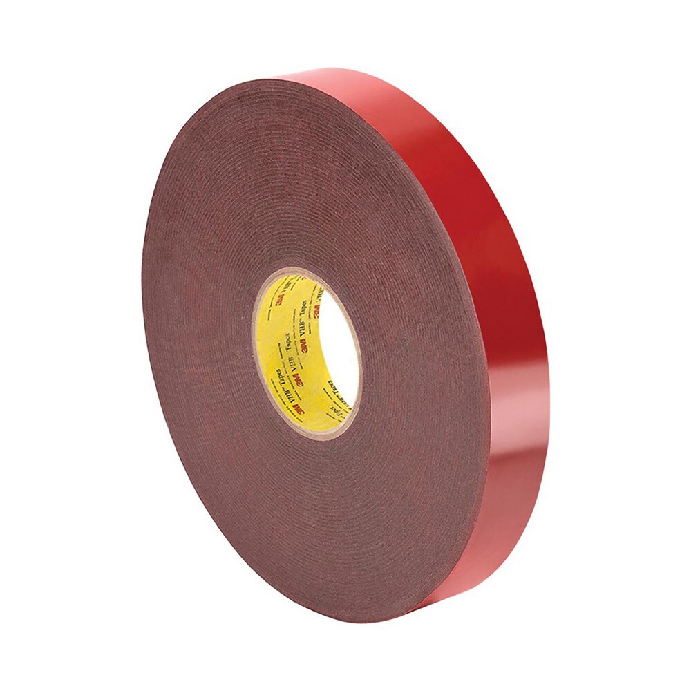 Dark Gray Double-Sided Foam Tape: 2-1/4" Wide, 36 yd Long, 45 mil Thick, Acrylic Adhesive