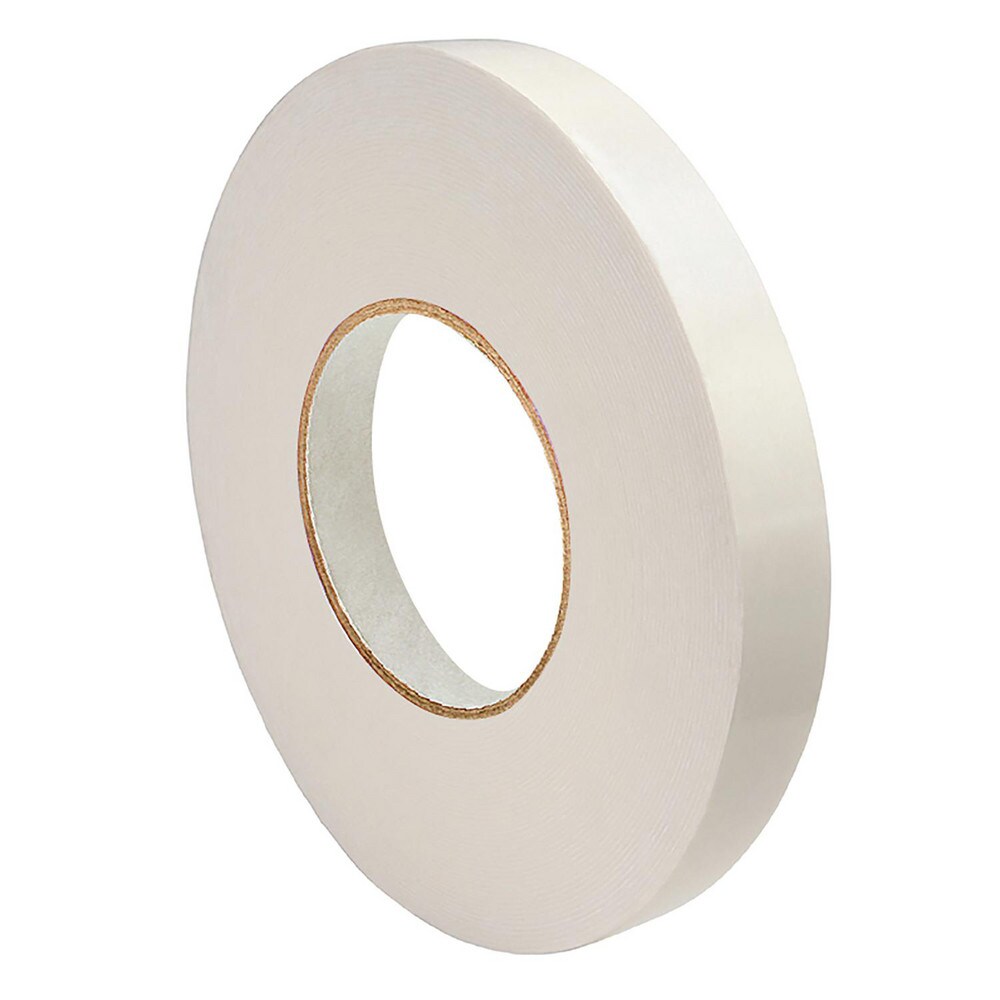 White Double-Sided Foam Tape: 3/4" Wide, 125 mil Thick, Permanent Rubber-Based Adhesive