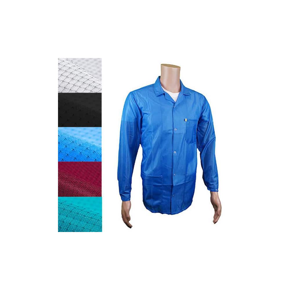 Transforming Technologies JKC9024SPBK Smocks & Lab Coats; Garment Style: Smock ; Material: Carbon ; Size: Large ; Color: Black ; Sleeve Length: 23 ; Closure Type: Snaps 