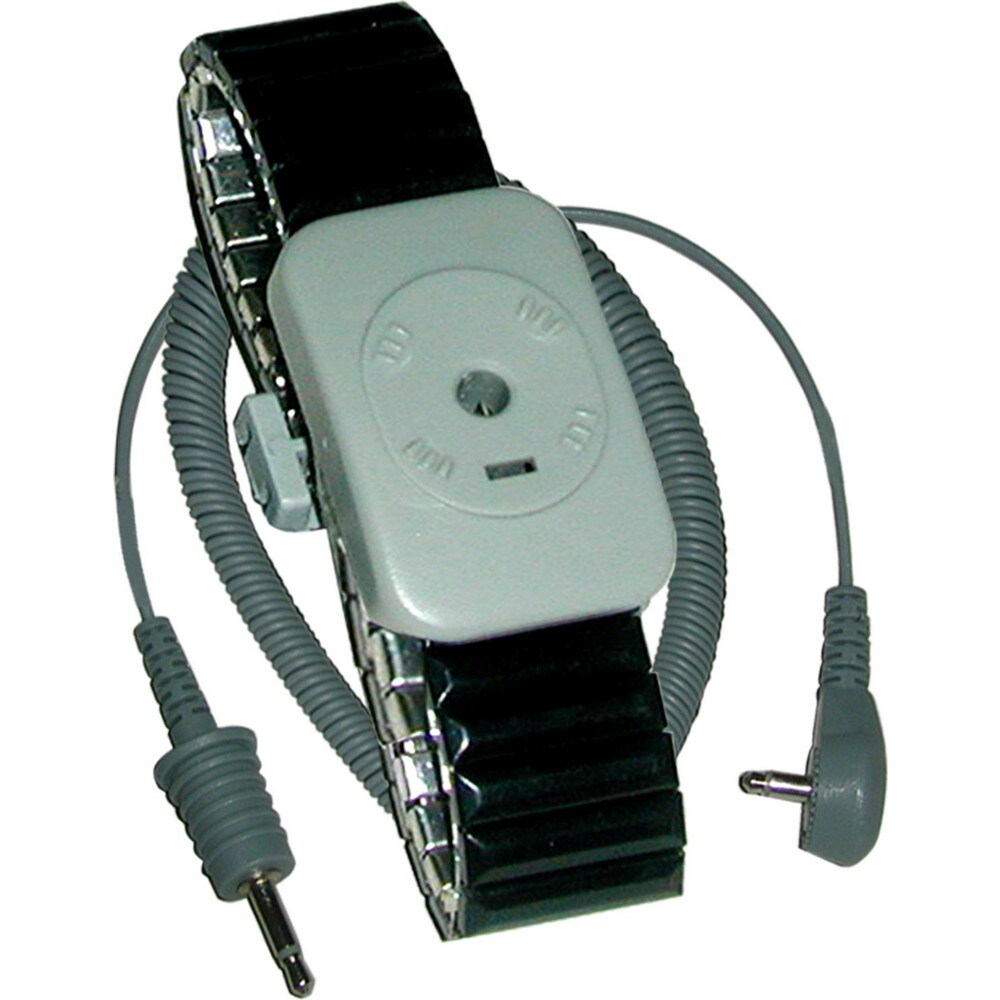 Grounding Wrist Straps; Size: Large ; Attachment Method: Snap Lock ; Disposable or Reusable: No ; Material: Metal ; Grounding Cord Included: Yes ; Cord Length: 5