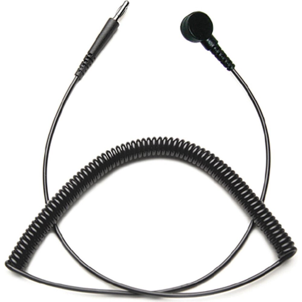 Grounding Cords; Anti-Static Equipment Compatibility: Grounding Wrist Strap; Grounding Cord ; Cord Type: Coiled Cord ; Number of Conductors: 1 ; Snap Fastener Size: 4mm ; Resistor: Yes ; Color: Black