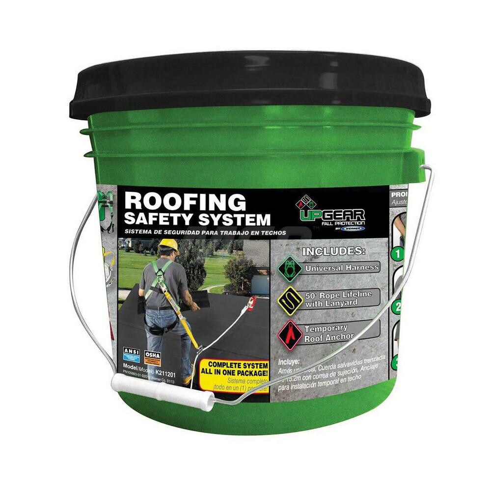 Fall Protection Kits; Kit Type: Roofer's Kit ; Application: Roofing ; Color: Green ; Harness Size: Universal ; Lanyard Length (Feet): 30ft