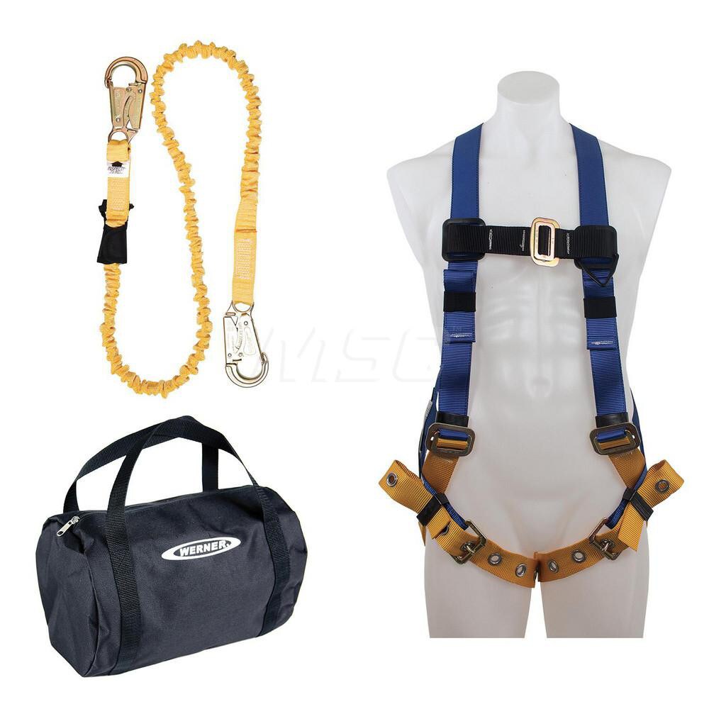 Fall Protection Kits; Kit Type: Aerial Kit ; Application: Aerial ; Color: Black ; Harness Size: Universal ; Lanyard Length (Feet): 7ft