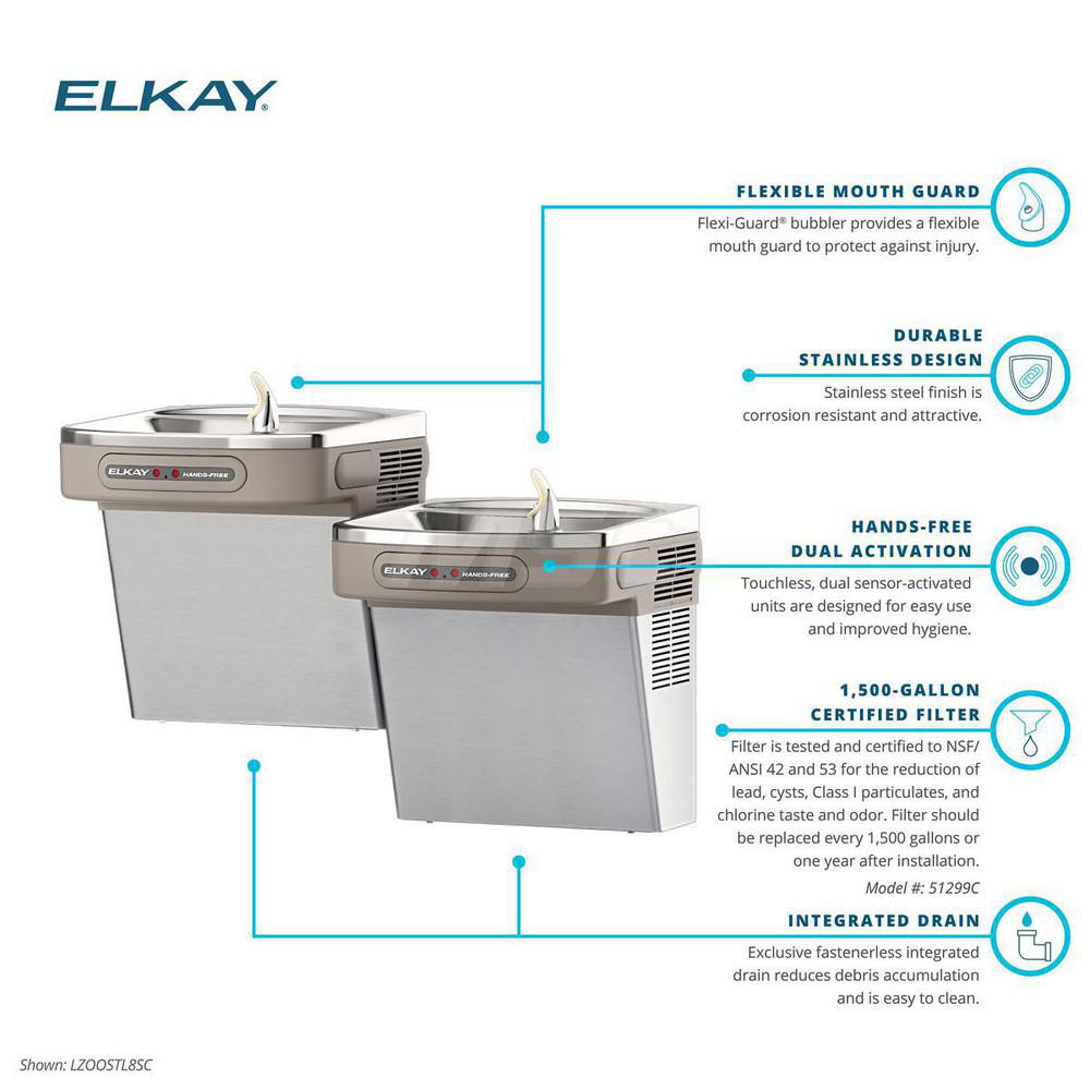 ELKAY Water Coolers & Fountains; Type Wall Mounted ; Style ADA; Bi