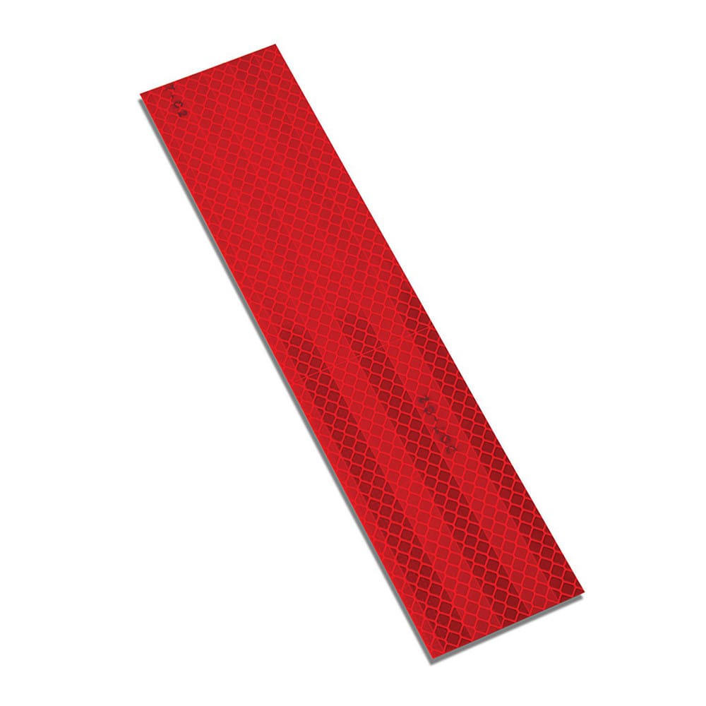 DOT Conspicuity Tape; Color: Red ; Tape Material: Reflective Sheeting ; Width (Inch): 2 ; Length (Feet): .075 ; Length (Inch): 9 ; UNSPSC Code: 41122703