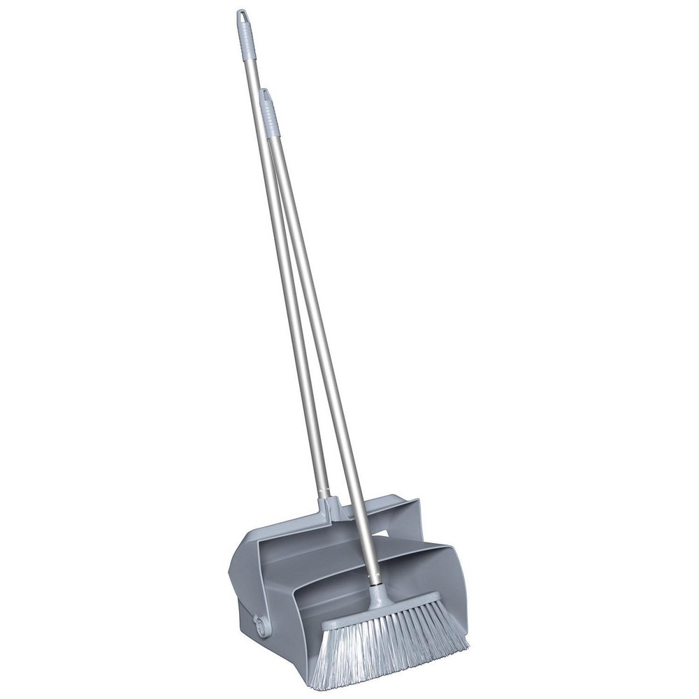 Dust Pans & Scoops; Type: Lobby Dustpan wih Broom ; Dust Pan Type: Upright ; Handle Style: Upright ; Body Material: Polypropylene ; Handle Material: Aluminum ; Handle Length: 37in