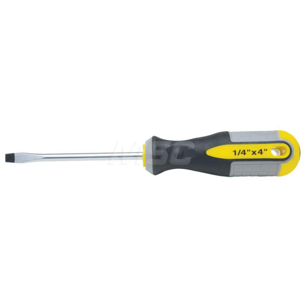 Slotted Screwdriver: 1/4" Width, 4" OAL