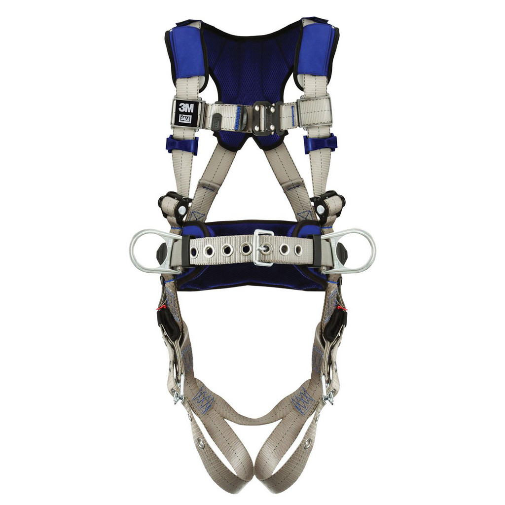 DBI-SALA Fall Protection Harnesses: 420 Lb, Construction Style, Size Medium, For Construction & Positioning, Back & Hips - Tongue Leg Strap