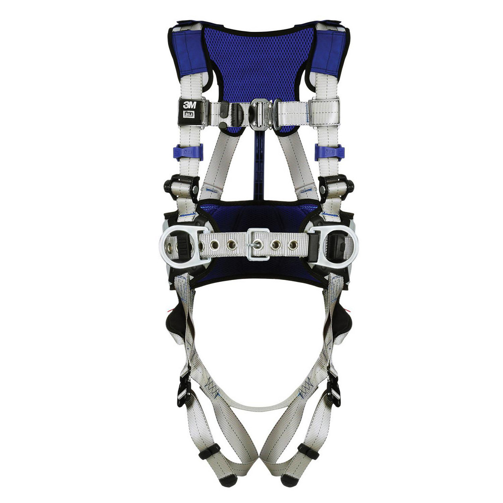 DBI-SALA Fall Protection Harnesses: 420 Lb, Construction Style, Size X-Large, For Construction & Positioning, Back & Hips - Quick-Connect Leg Strap