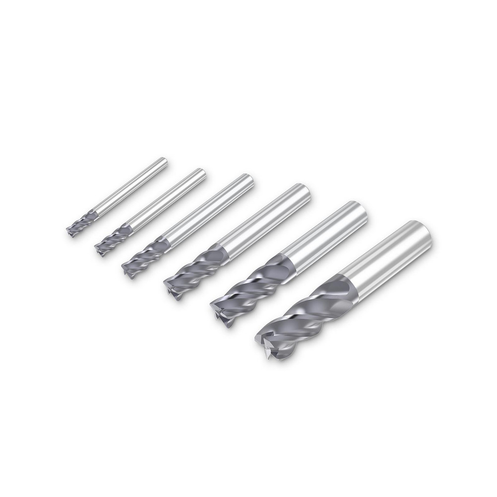 Seco End Mill Set 1/8 to 1/2" Dia, 4 Flute, Corner Radius End MSC