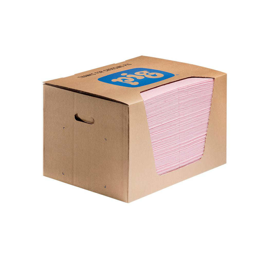 Sorbent Pad: For Chemical & Hazardous Materials, Heavy Weight, 20" Long, 15" Wide, 22 gal, Perforated