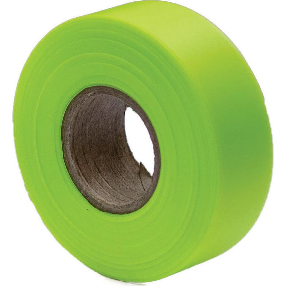 Bon Tool 84-769 Barricade & Flagging Tape; Legend: None ; Material: Polyvinylchloride; Vinyl ; Thickness (mil): 4 ; Overall Length: 150.00 ; Roll Length (Feet): 150 ; Color: Fluorescent Lime 