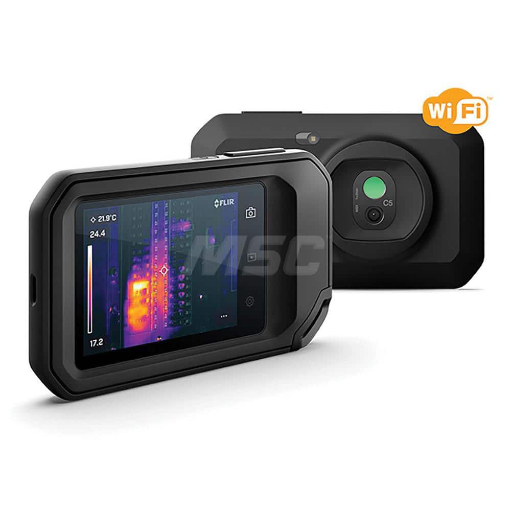 FLIR 89401-0202 Thermal Imaging Cameras; Camera Type: Thermal Imaging IR Camera; Display Type: 3" Color LCD; Compatible Surface Type: Dull; Dark; Light; Shiny; Field Of View: 45 Degree Horizontal x 34 Degree Vertical; Power Source: Li-Ion Rechargeable Battery; Batteries 