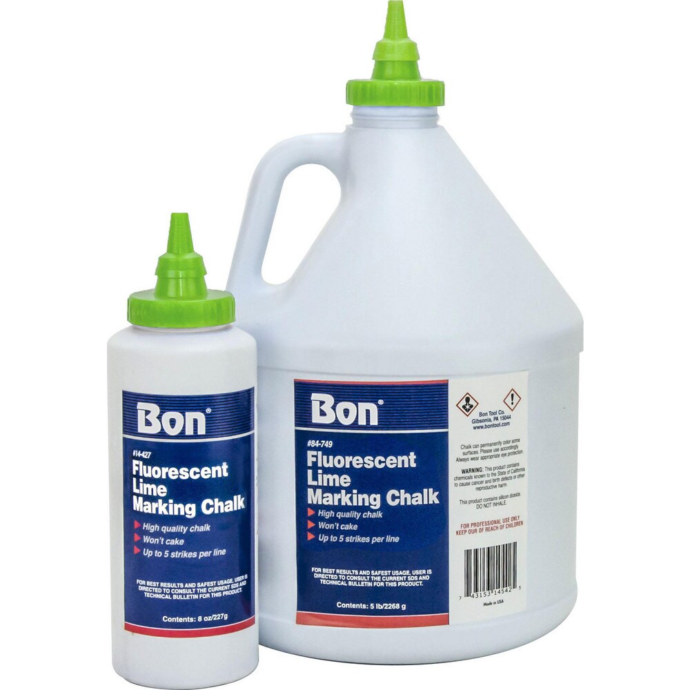 Chalk Refills; Type: Chalk ; Color: Fluorescent Lime; Fluorescent Lime ; Container Size: 5 lbs ; Container Size (oz.): 5