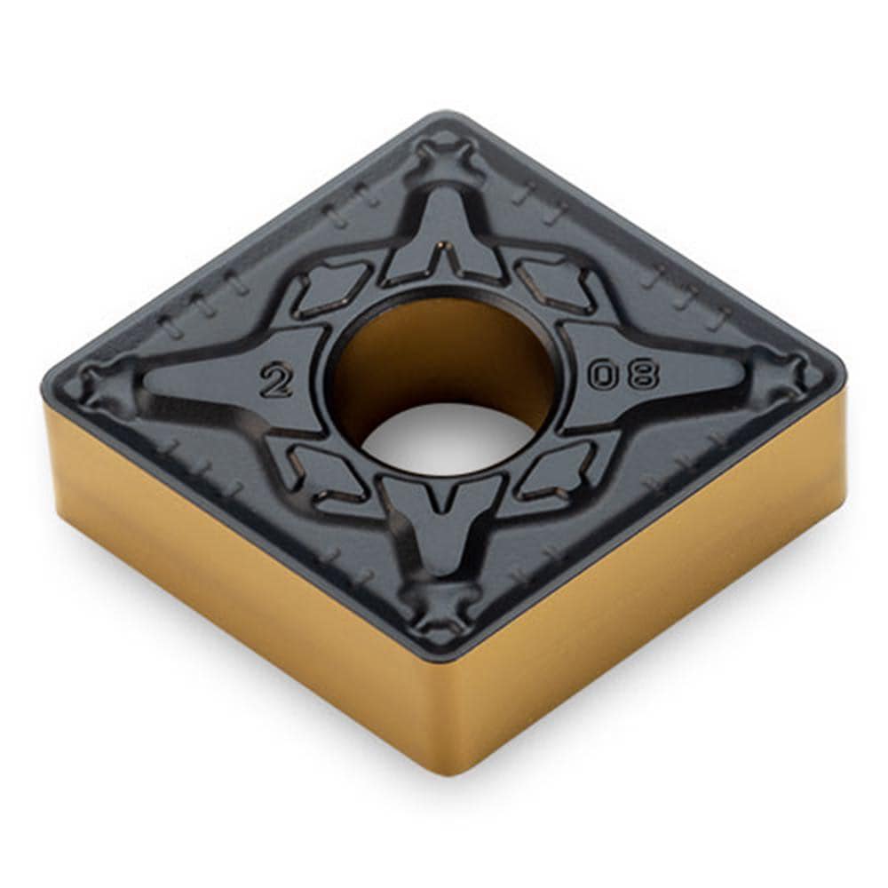 Turning Inserts; ANSI Insert Code: CNMG432 ; ISO Insert Code: CNMG120408 ; Relief Angle: 0 ; Insert Style: CNMG ; Corner Radius (Decimal Inch): 0.0310 ; Included Angle: 80