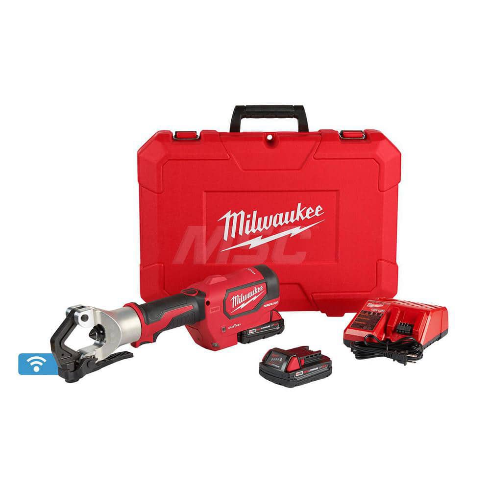 Power Crimper: 2 Lithium-ion Battery Included, 18Ah, Straight Handle, 18V