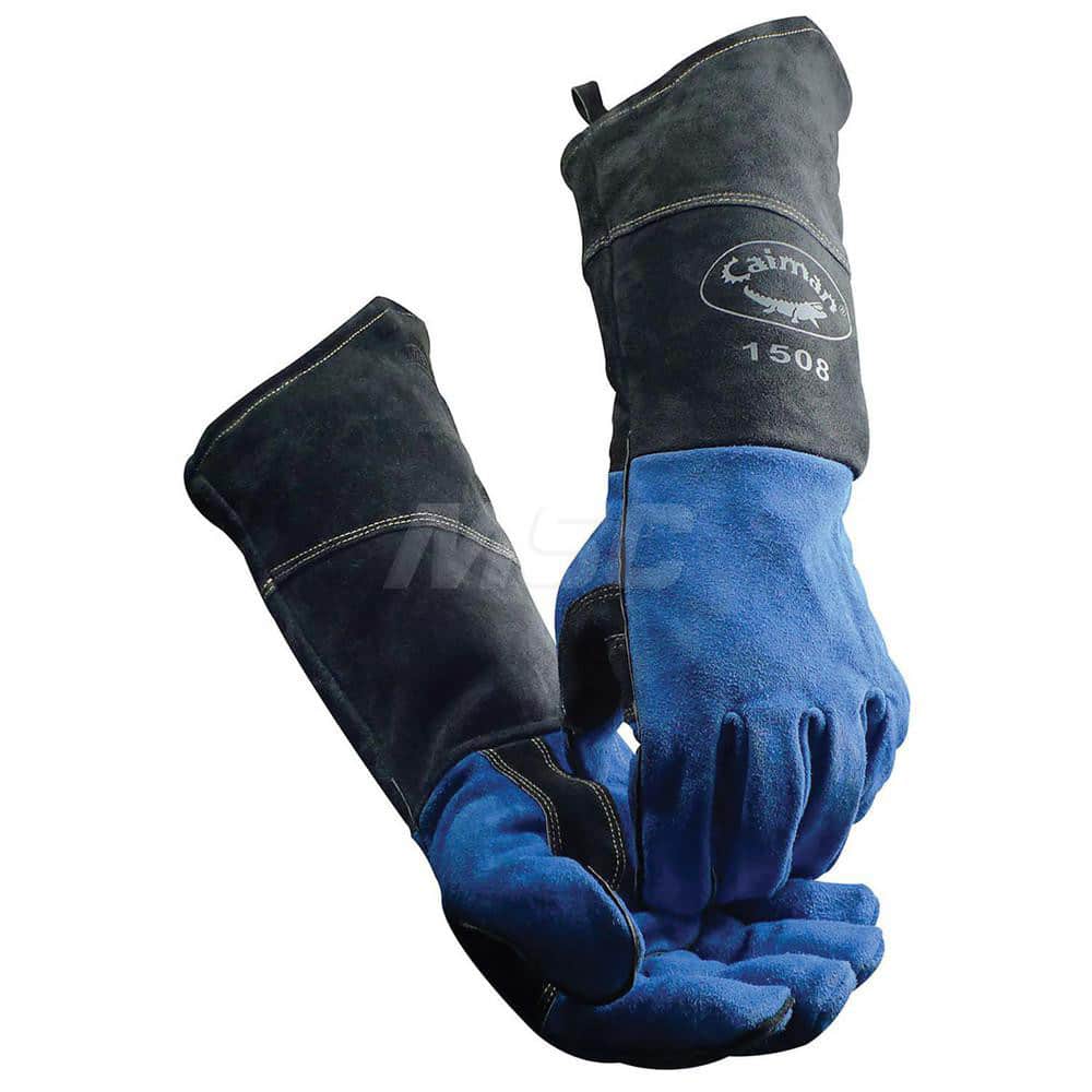 Welding Gloves: Size Large, Uncoated, Split Cowhide Leather, MIG Welding & Stick Welding Application